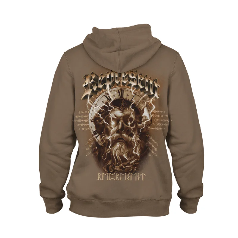 Weekend Discounts to Grab Time Waits For None Pullover Hoodie [DESERT BROWN] STONE COLLECTION
