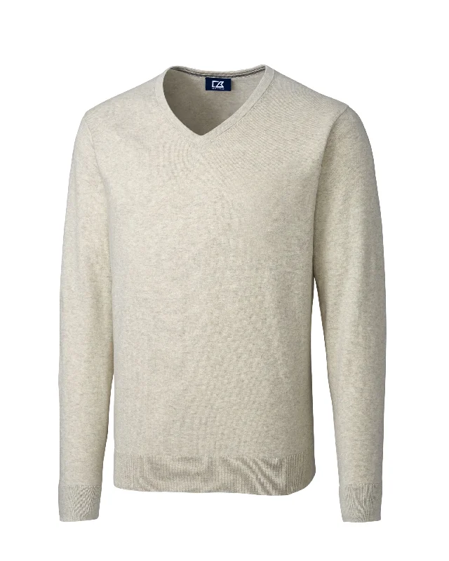 Cutter & Buck Lakemont Tri-Blend V-Neck Pullover Sweater Oatmeal Heather