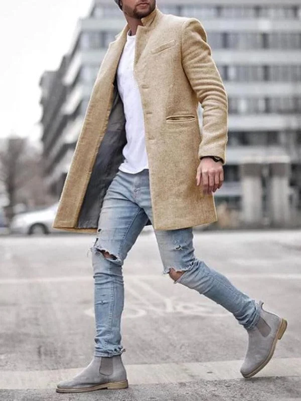 Now or Never Mid-Length Men Winter Woolen Coat