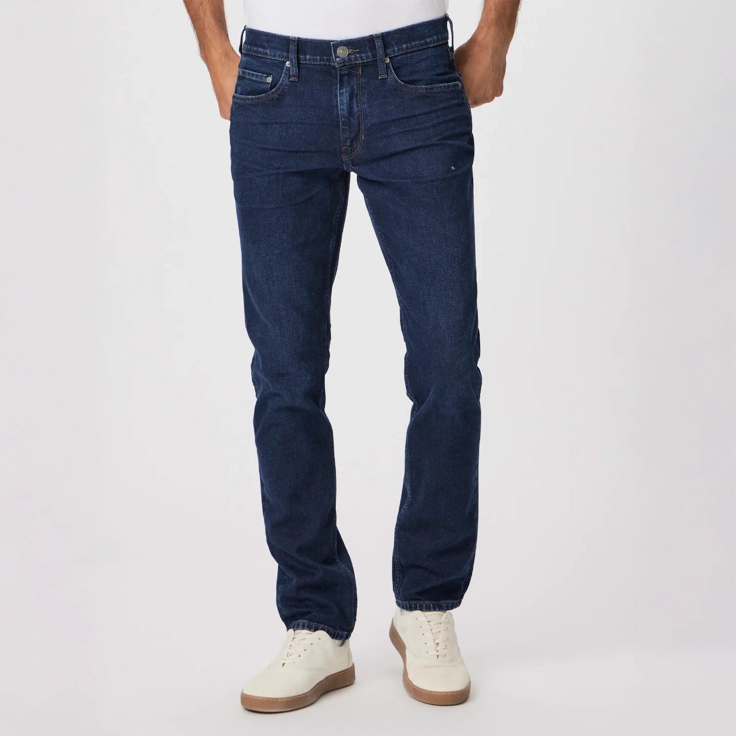 Special Savings Lennox - Brenigan - Slim Fit Five Pocket Blue Mid Wash Heritage Jean - PAIGE