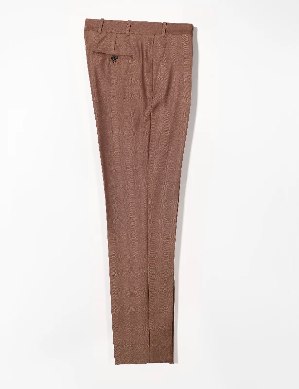 FINAL SALE: BKT50 Tailored Trousers in Wool Herringbone - Sepia