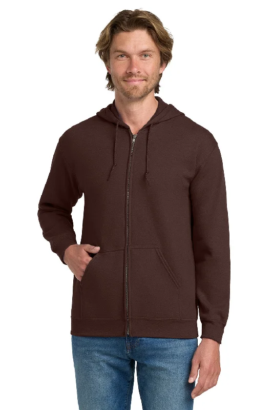 Instant Discount Gildan Mens Pill Resistant Full Zip Hooded Sweatshirt Hoodie w/ Pockets - Dark Chocolate Brown Instant Discount Gildan Mens Pill Resistant Full Zip Hooded Sweatshirt Hoodie w/ Pockets - Dark Chocolate Brown