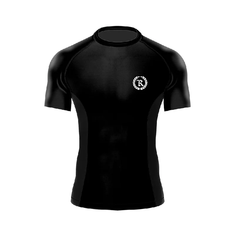 Black Gang Jiu Jitsu Rash Guard Short Sleeve [BLACK X WHITE]