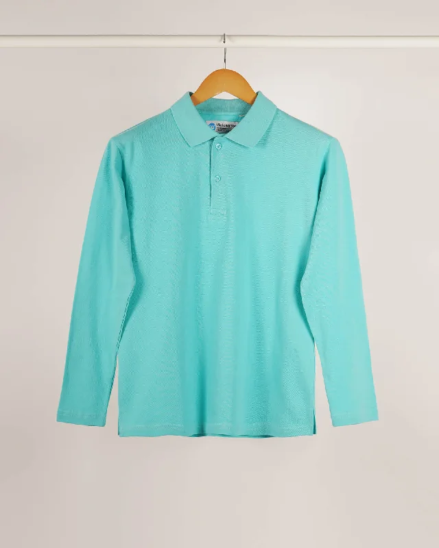 Full Sleeves Polo: Robin Egg Blue