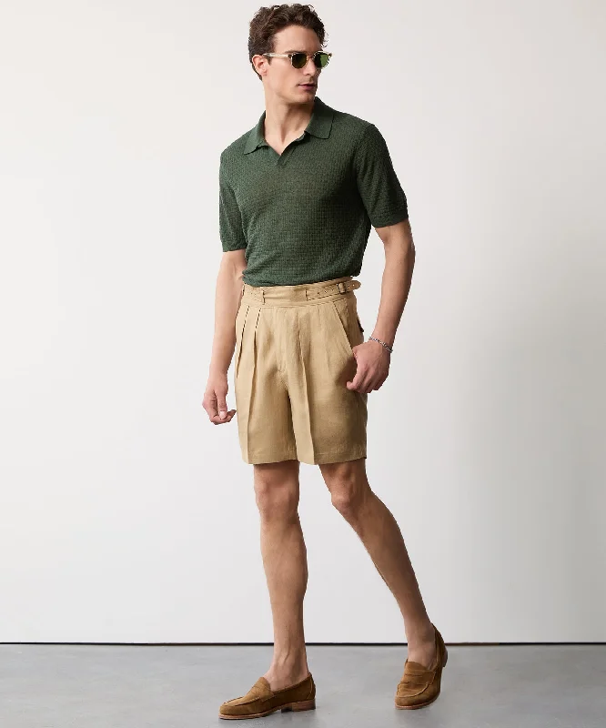 Weekend Specials You Can't Miss 7" Irish Linen Gurkha Short in Pine Cone