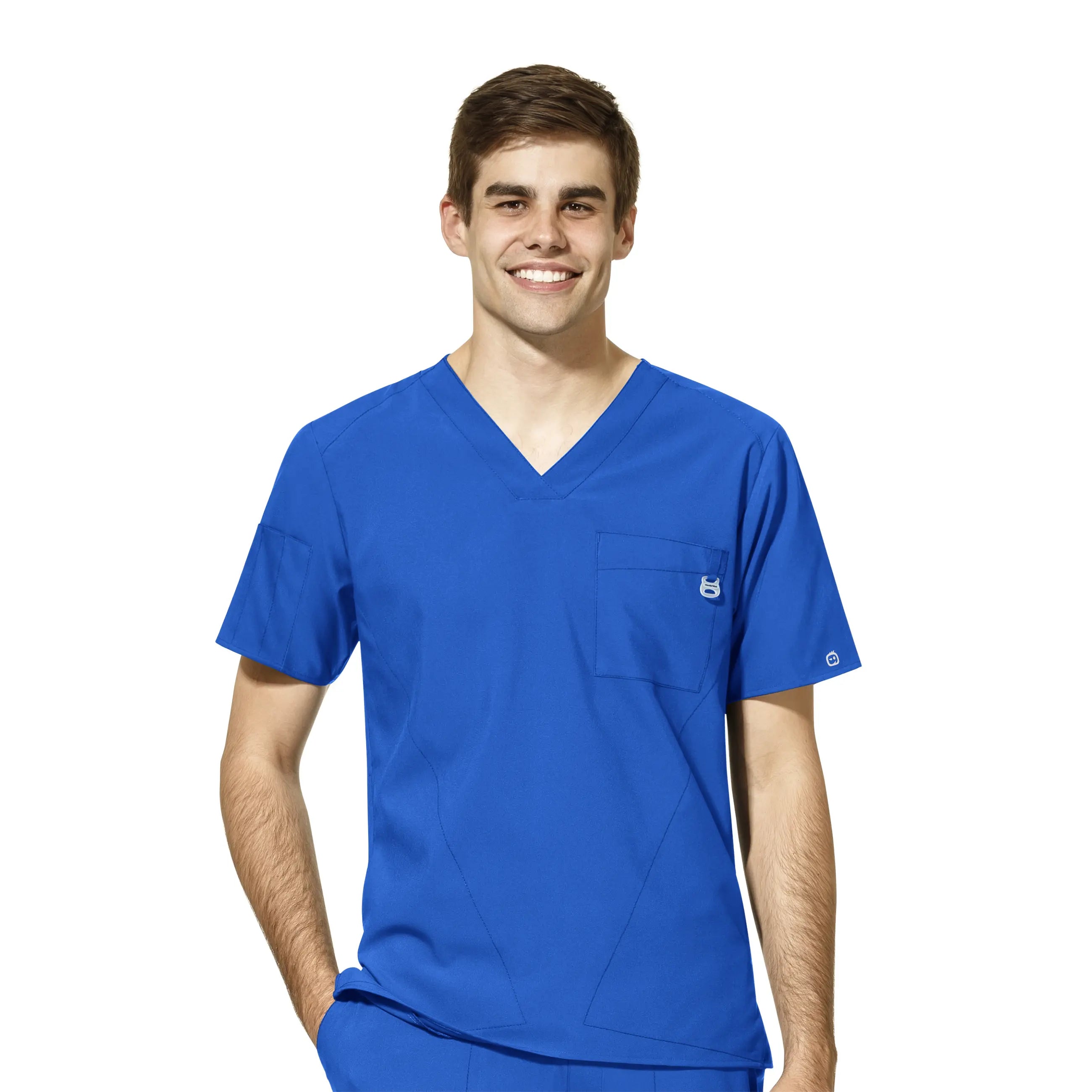 Wink Men's W123 V-Neck Scrub Top - Royal Blue