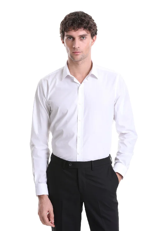 Sneak Peek Sale Comfort Fit Cotton White Casual Shirt