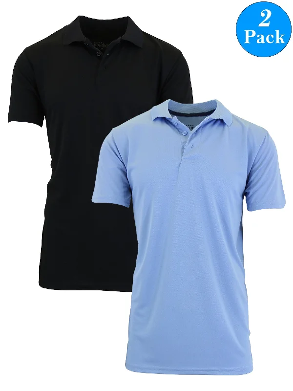 Men's Dry Fit Moisture-Wicking Polo Shirt (2-Pack)