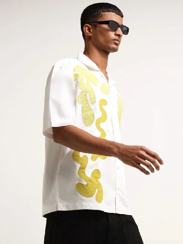 Savings Bonanza Nuon White Relaxed Fit Shirt