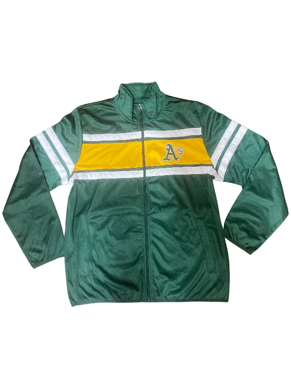 Savings Spectacular Oakland A's G-III Full-Zip Track Jacket - Green/Yellow/White