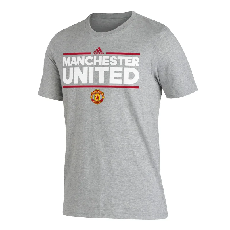 Low Prices Adidas Manchester United Lockup T-Shirt - Heathered Gray