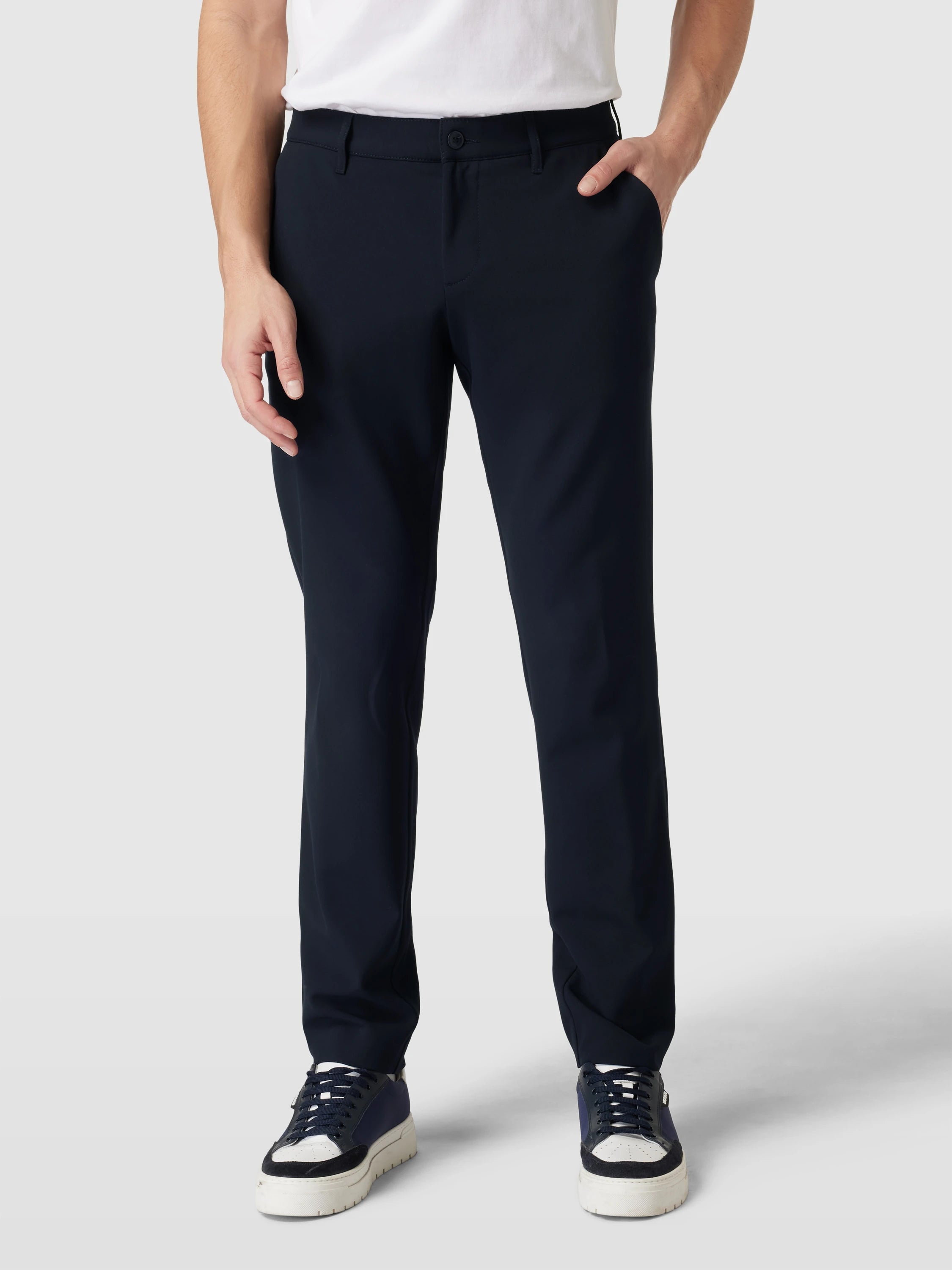 Ceramica Rob Slim Fit Stretch Blue Dress Pant - ALBERTO