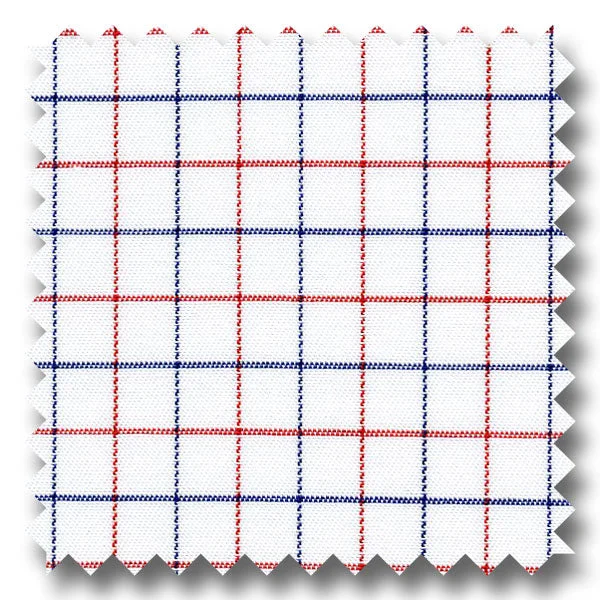 Price Drop Navy and Red Check 2Ply Twill - Custom Dress Shirt