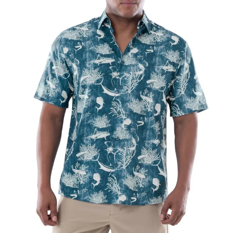 Hurry In Guy Harvey Short Sleeve Men's Woven Shirts Printed