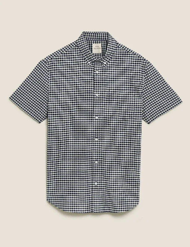 Pure Cotton Gingham Check Oxford Shirt