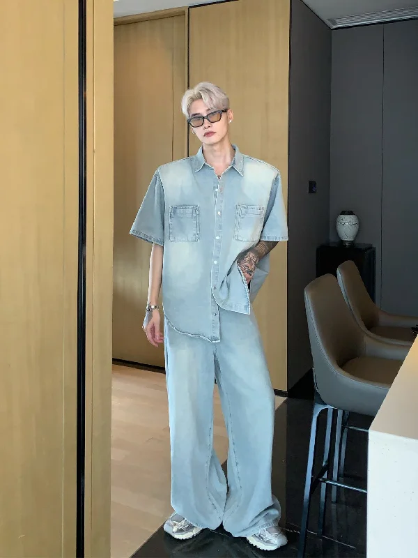 Can't Beat [CUIBUJU] Niche made washed denim set up NA720 