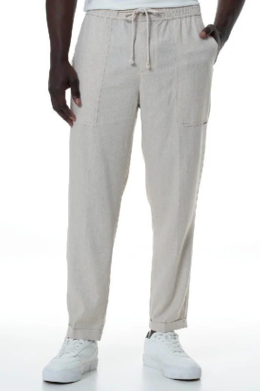 Discount Mania Elasticated Waist Pants _ 155438 _ Sand