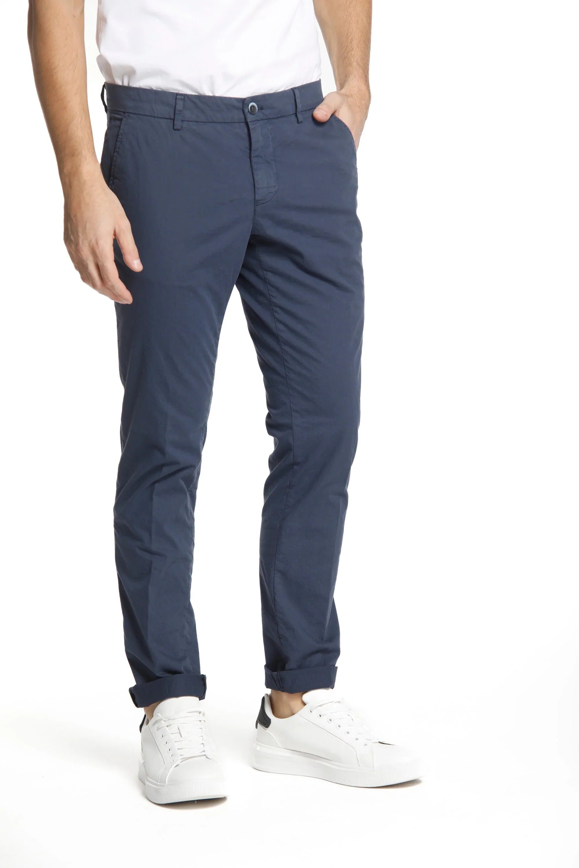 Navy Blue Chino Gaberdine Stretch - Mason's