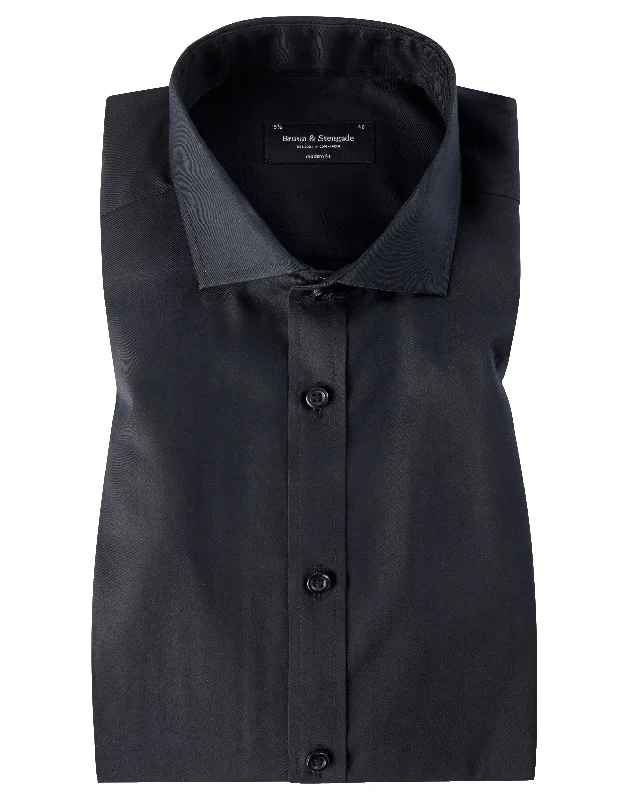 Shop and Save Modern Fit | Solid Long Sleeve Shirt - Black
