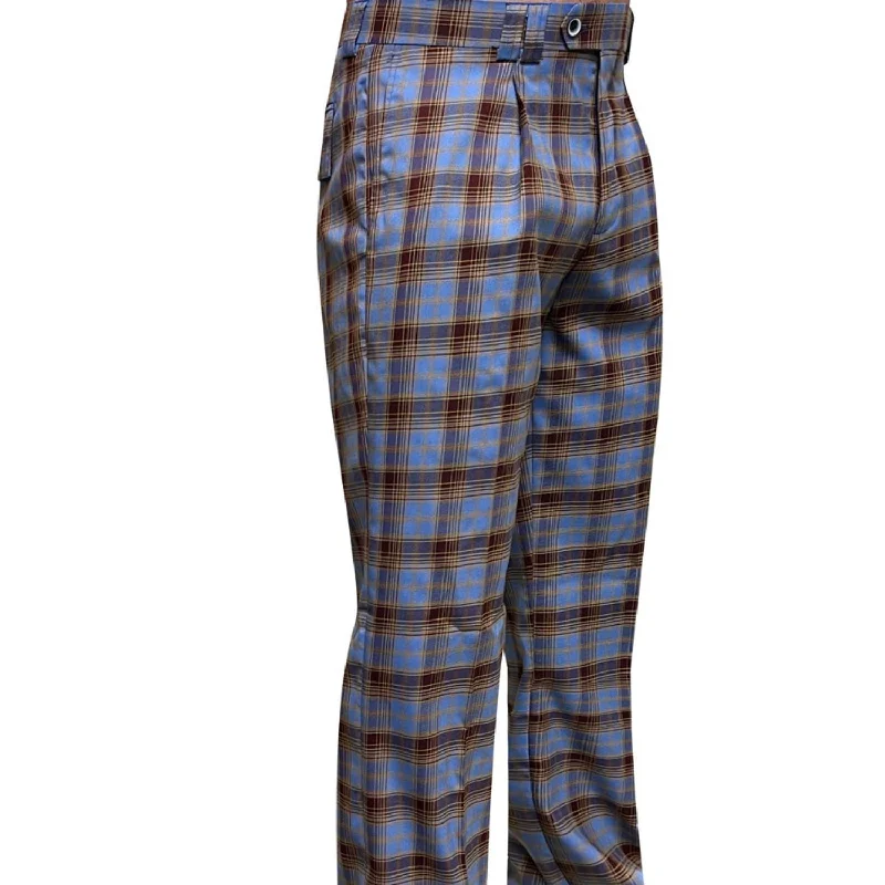 Take Action Antlia Collection: Blue Plaid Wide-Leg Pants