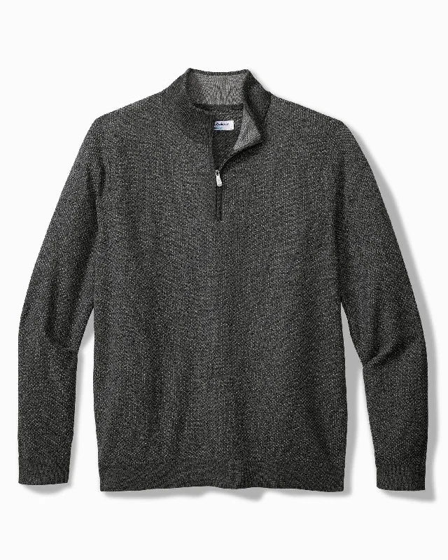 Tommy Bahama Coolside Legend Half-Zip IslandZone Sweater Grey Mist