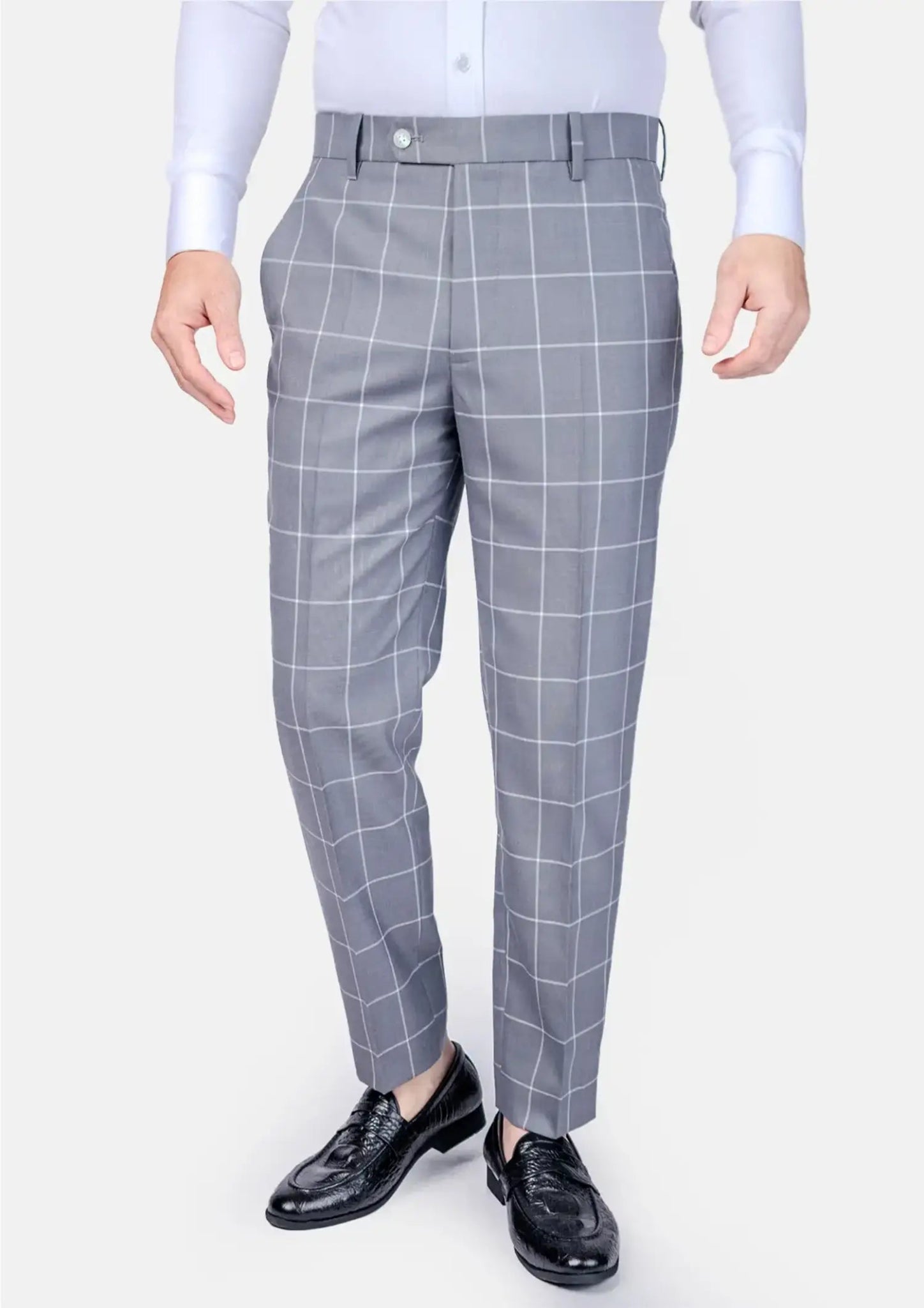 Sale Event Powder Grey Windowpane Pants