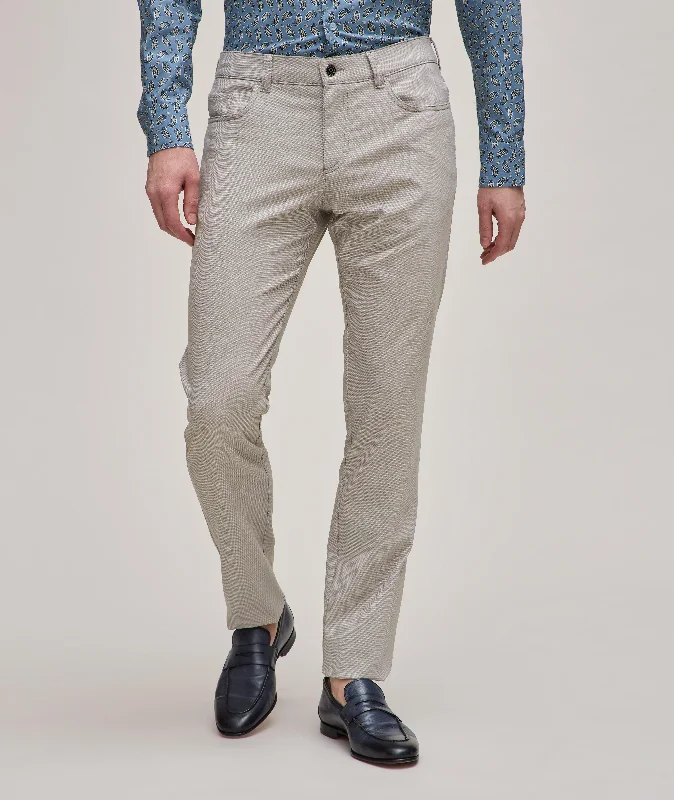 Last Chance Two-Tone Beige Ceramica Pipe Five Pocket Pants - ALBERTO