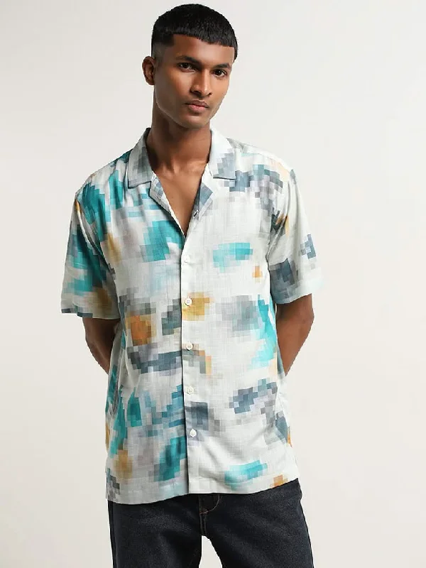 Nuon Multicolour Pixel Print Relaxed Fit Shirt