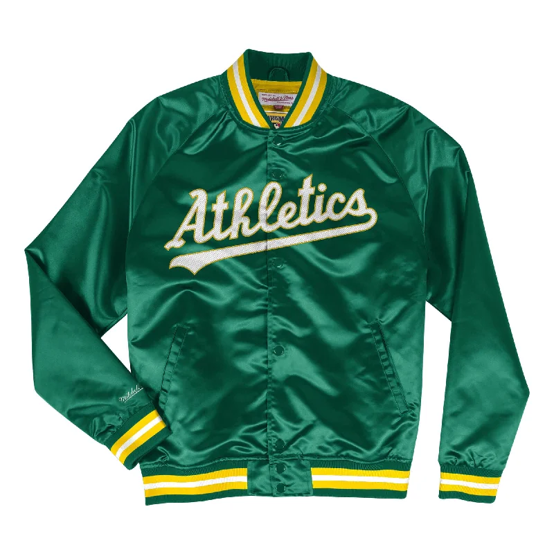 Special Offer Mitchell & Ness Lightweight Satin Jacket Oakland Athletics