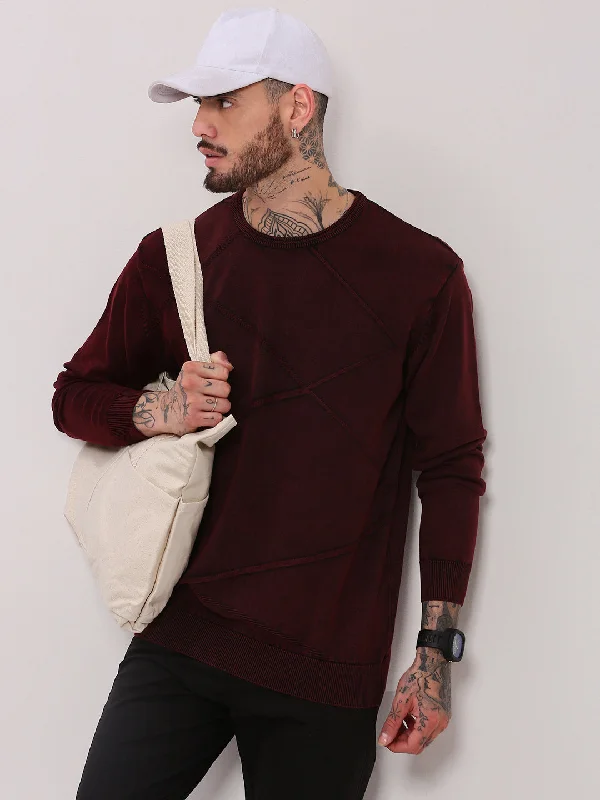 Can't Miss Men Maroon Solid Sweater