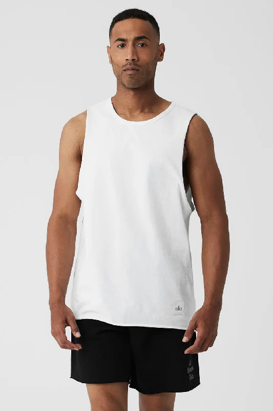 Society Raw Edge Tank - White