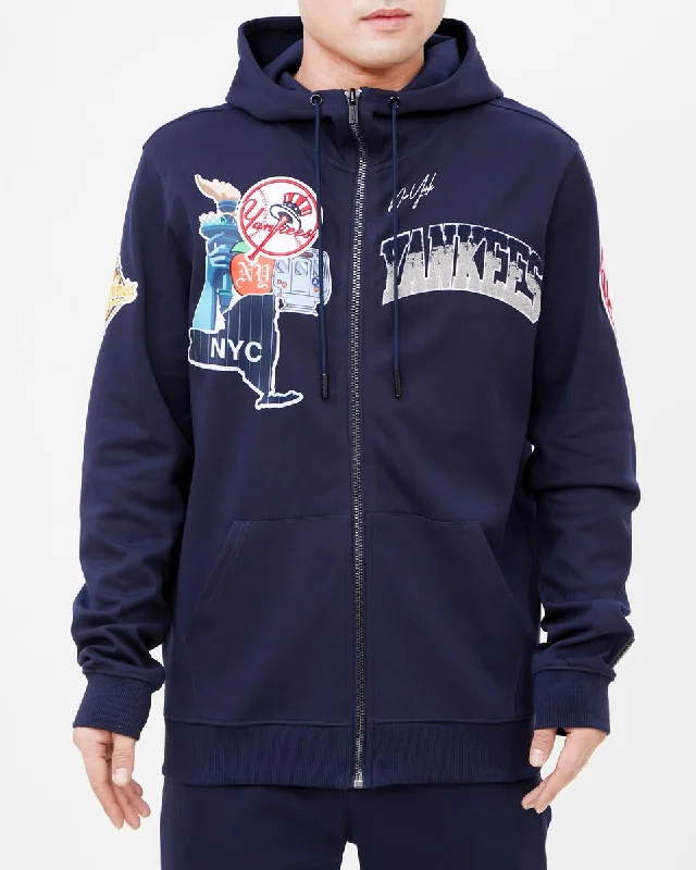 Exclusive Offers New York Yankees Home Town Logo Zipper Hoodie