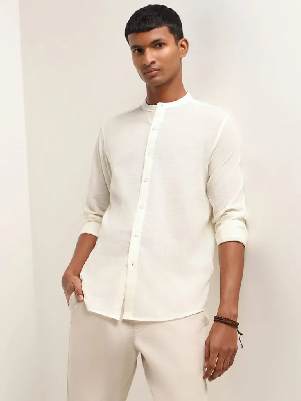 Online Exclusive ETA Light Yellow Resort Fit Grandad Shirt