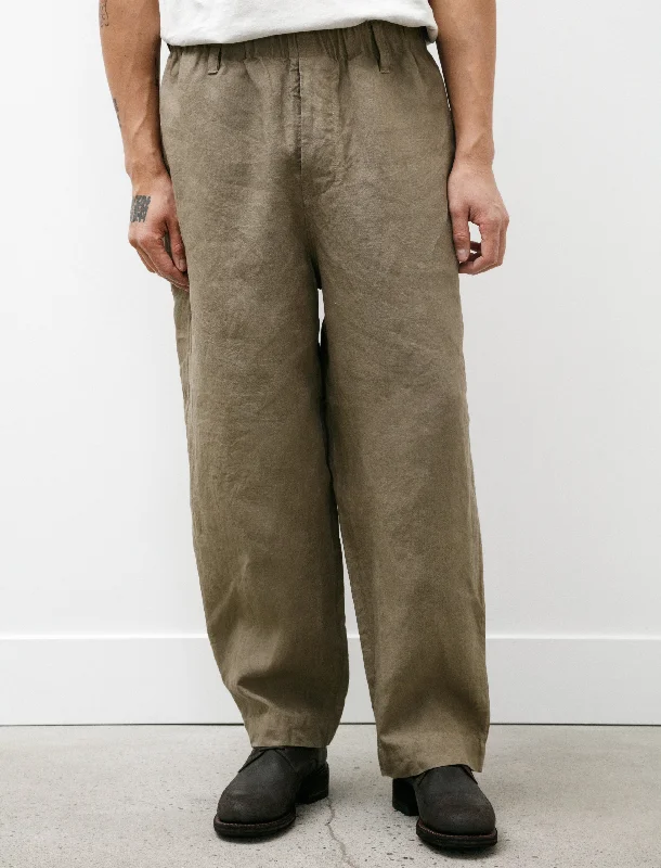Bargain Blast Elastic Pant Tumbled Linen Dark Beige