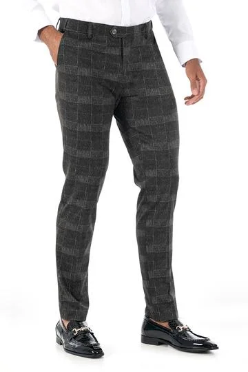 Extra Discounts CP85 I BARABAS PLAID PANTS SLIM FIT I BLACK
