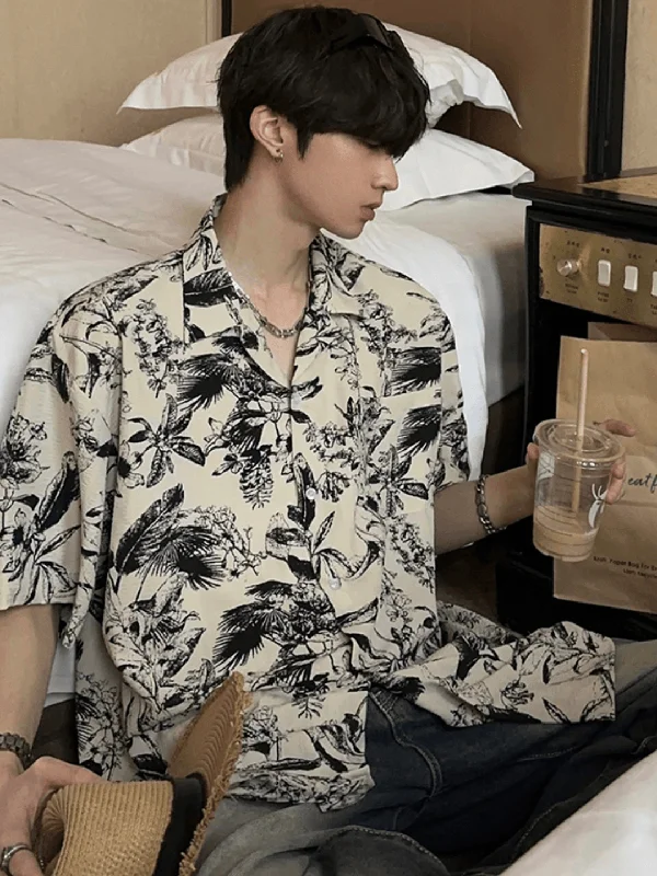 Blowout Deals [JM HOMME] Tide Printed Short-sleeved Shirt NA747