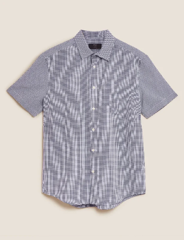 Savings Event Easy Iron Gingham Checked Shirt