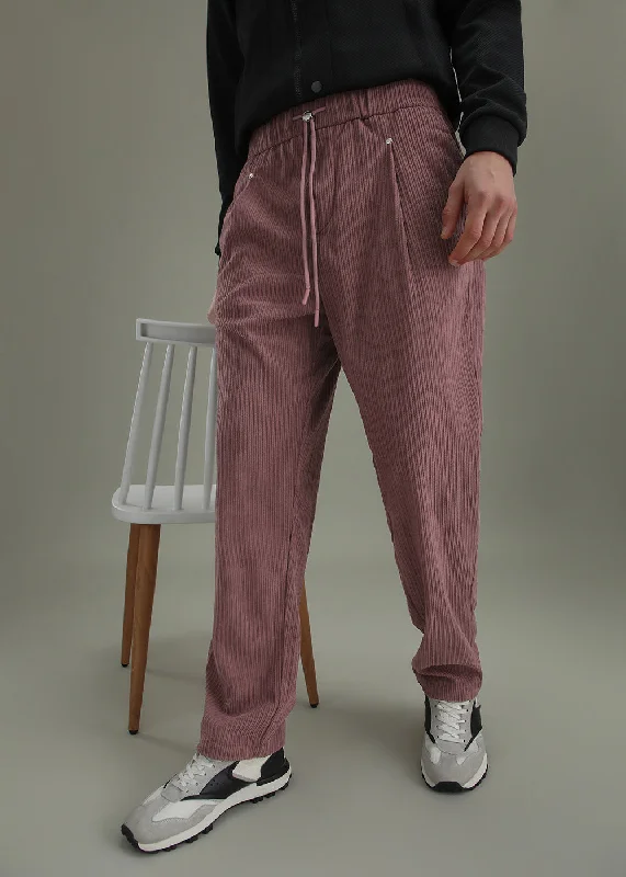 Rouge Pink Drawstring Corduroy Pant