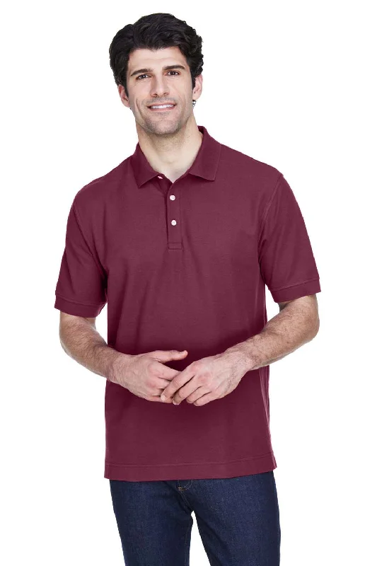 Unbeatable Deal Devon & Jones Mens Short Sleeve Polo Shirt - Burgundy