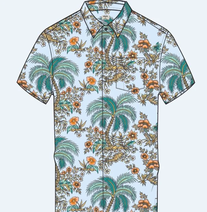 Limited Supply Hurley Short Sleeve Men's Woven Shirts Allover Printed