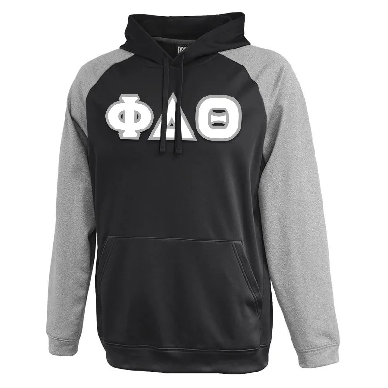 Savings Event Greek Lettered Two-Tone Hoodie - P-1720 - TWILL