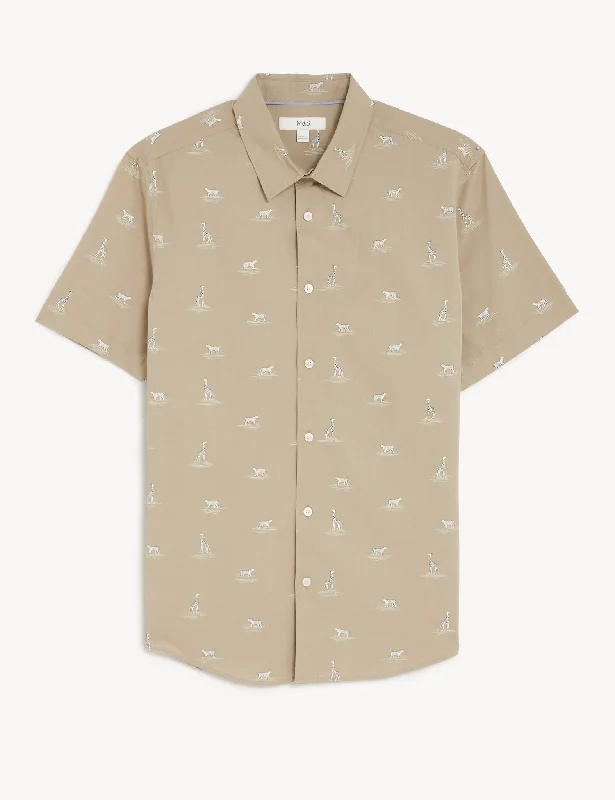 Pure Cotton Wildlife Print Shirt