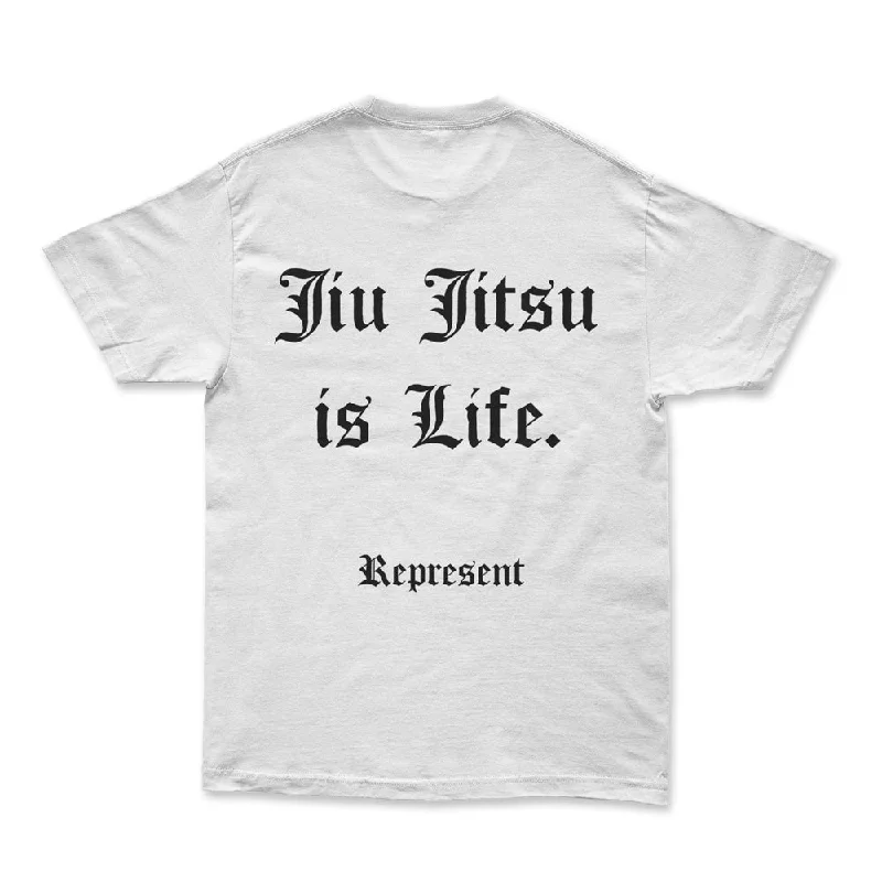 Savings Soar This Weekend Jiu Jitsu Is Life Heavyweight Tee [WHITE] JIU JITSU DEPT.
