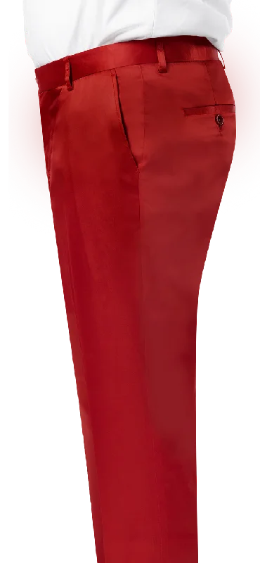 Weekend Specials to Cherish Kent & Park PS-02 Satin Slim Fit Pants Red
