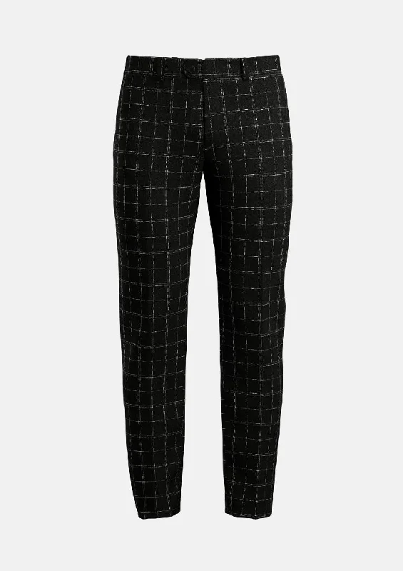 Now or Never Charcoal Flannel Windowpane Pants