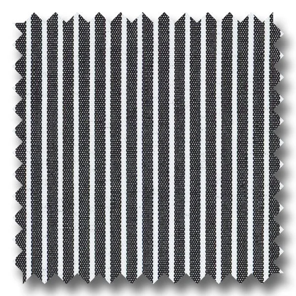 Deal of the Day Black with White University Stripe Broadcloth - Custom Dress Shirt