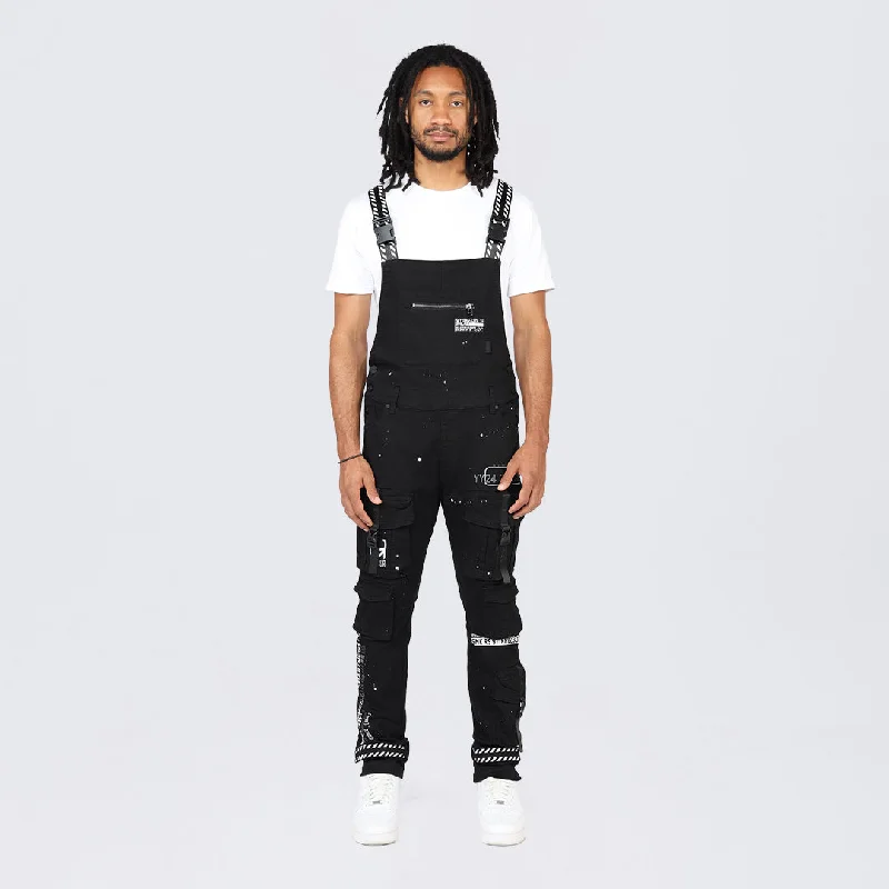 Sneak Peek Sale Slim Tapered Utility Twill Overalls - Black