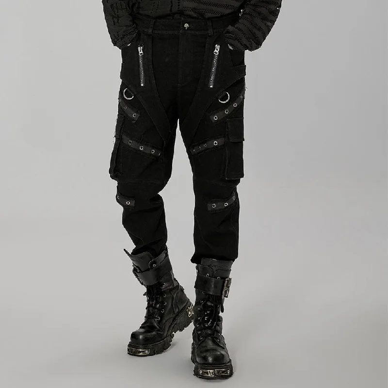 YEAR-End Sale Men's Punk Multi-pocket Splice Pants