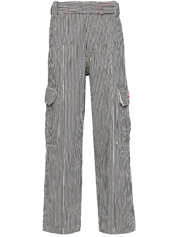 Straight-Cut Striped Army Jeans