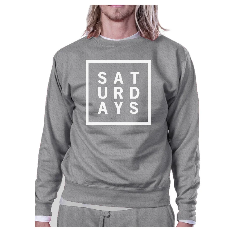 Last Chance Saturdays Unisex Heather Grey SweatshirtCrew Neck Pullover Fleece